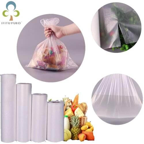 4 Sizes Transparent Point-breaking Hand Tear Bag Food Bag Fresh-keeping Bag with Roll Bag Storage Bag WYW