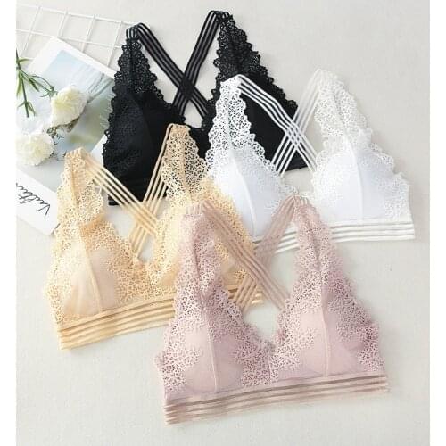Sexy Corset Bra Deep V Cross Beauty Back Bralette Underwear Lace Triangle Intimates Lingerie Tube Top нижнее белье женское