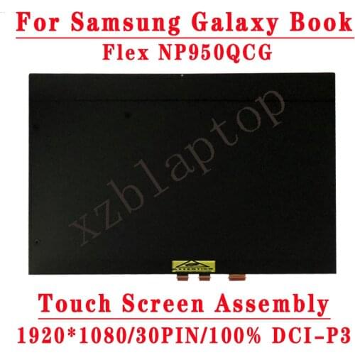 For Samsung Galaxy Book Flex NP950QCG NE156FHM-N51&NE156FHM-A41 15.6'' 1920*1080 30PIN EDP 100% DCI-P3 LCD Touch Screen Assembly