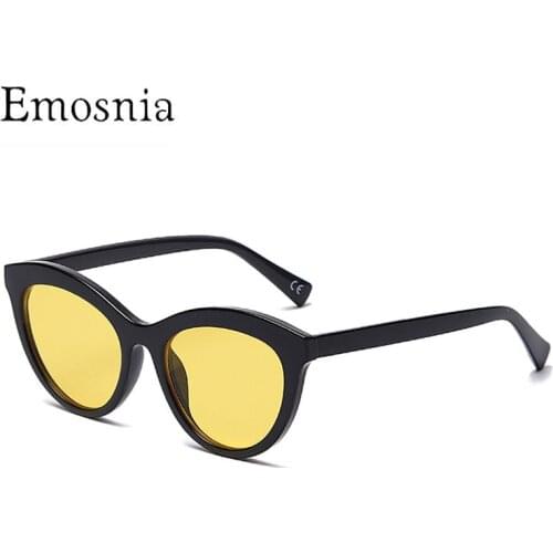 Fashion Cateye Sunglasses Women Men Yellow Lens Classic Brand Design 2021 Sun Glasses Colorful Eyewear For Female Unisex UV400