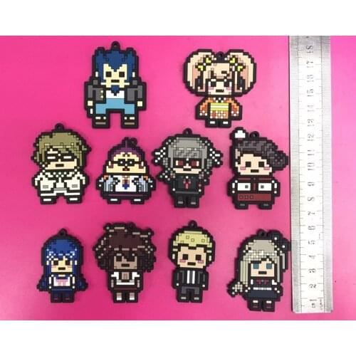 10pcs/lot Danganronpa Trigger Happy Havoc Random Send Original Japanese anime figure rubber mobile phone charms/key chain/strap