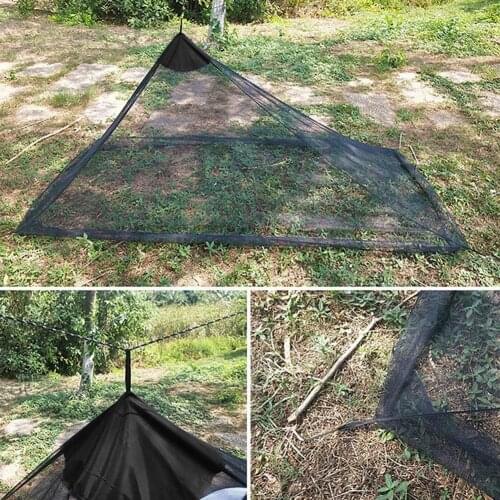 Outdoor Ultralight Summer Mesh Tent Single Triangle Tent Camping Anti-Bug Net Yarn Tent Fishing Hiking Tent with Storage Bag