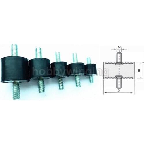 4PCS M12 Series VV type Double Male Thread Rubber Shock Absorber Rubber Vibration Isolator
