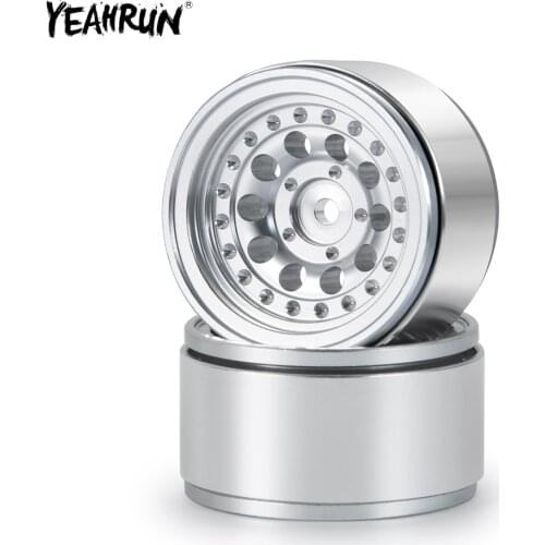 YEAHRUN 4Pcs Metal Aluminum Beadlock Wheel Rims For 1/24 Axial SCX24 90081 AXI00001 AXI00002 RC Rock Crawler Car Upgrade Parts