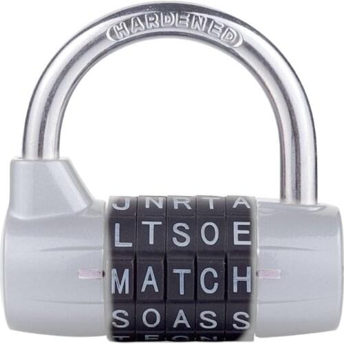 5 Letter Word Padlock Combination Security Resettable Lock Heavy Duty Aluminum Alloy Waterproof Keyless Lock Suitable for 16FA