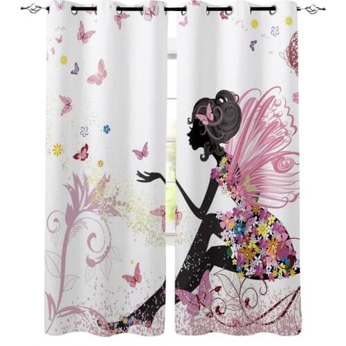 Cartoon Butterfly Girl Blackout Curtain Bedroom Kitchen Decor Curtains Home Decor Curtains for Living Room