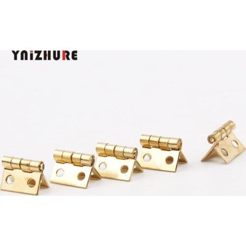 Gold Mini Hinge Decor Door Hinges Wooden Gift Jewelry Box Hinge Fittings for Furniture Hardware+Nail,10*8mm,20Pcs