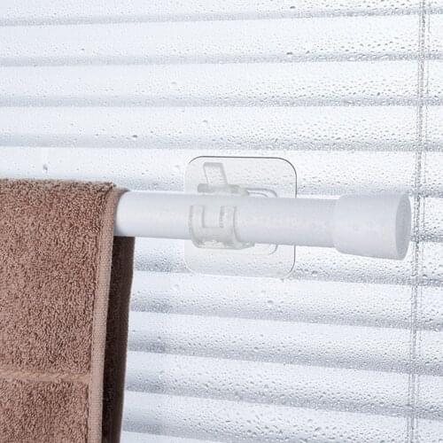 2Pcs Rails Rod Bracket Support Plastic Stick Hanger Clamp Window Frame Curtain Rods Bracket Hangers For Home Decoration