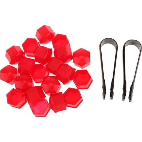 20pcs 17mm Wheel Nut Bolt Head Cover Cap Protective Bolt Caps Exterior Decoration Protecting Bolt Rims Red For VW Golf MK4 Red