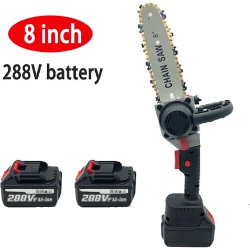 288VF Brushless Electric Chainsaw 8inch Cordless Garden Pruning Logging Power Tool Wood Tools Rechargeable With Lithium Battery