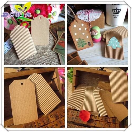Antique And Elegant White Blank Kraft Paper Label Message Card Baking Packing Decoration Hanging Card