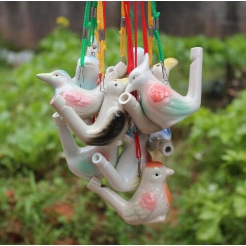 Free shipping Bird Shape Whistle Children Ceramic Water Ocarina Arts and Crafts Kid Gift for Many Styles SN1727