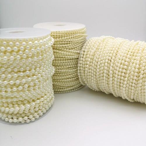 2-10m/bag Multi-size ABS Imitation Pearl Beads Chain Trim for DIY Wedding Party Decoration Jewelry Findings Craft Supplies