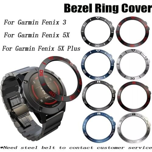 Hot Bezel Ring Styling Frame Case for Garmin Fenix 5x 5x Plus 3 Smart Watch Stainless Steel Cover Anti-scratch Protection Ring