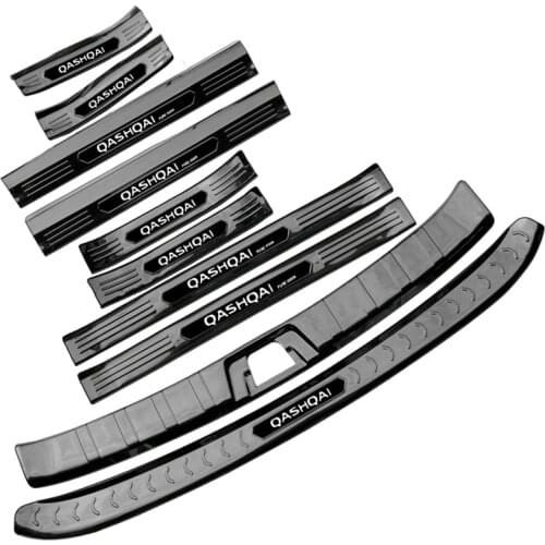 For Nissan Qashqai J11 2019 stainless steel Rear Bumper Car door cover inside and outside door sill plate Car Styling