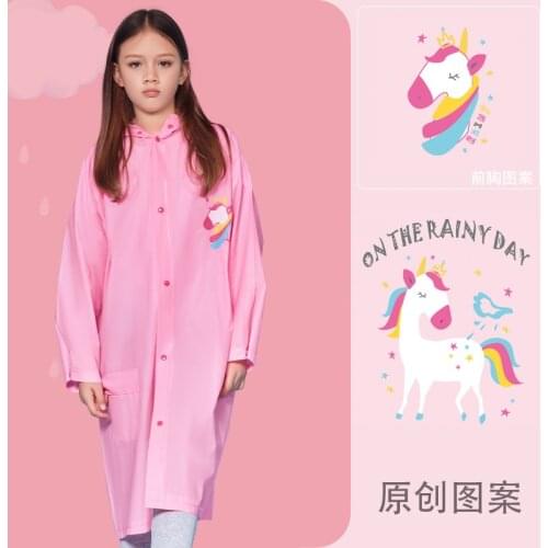 Boys and girls pony cartoon raincoat poncho outdoor trekking rain gear