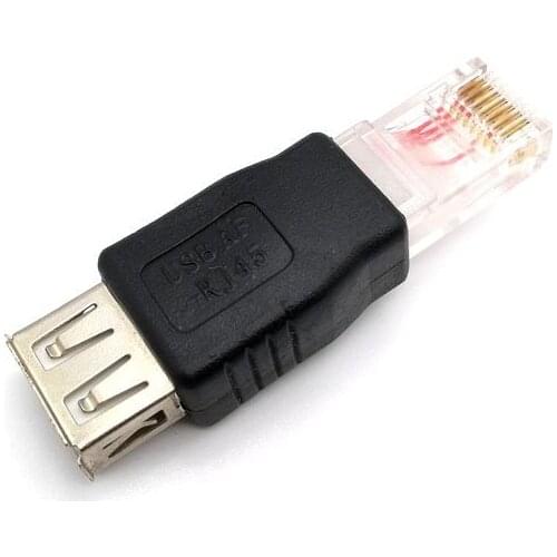 1pc USB Female to Male Ethernet RJ45 Connector Adaptor Dropshipping Wholesale Free Shipping