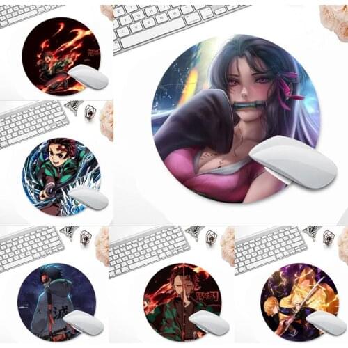 Demon Slayer Anime nezuko Beautiful Anime Mouse Mat Game Office Work Round Mouse Mat pad Non-slip Laptop Cushion