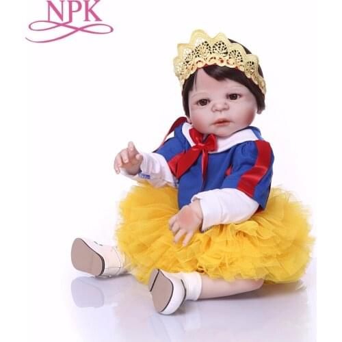 NPK 57CM Boneca bebes Reborn doll snow white Full Vinyl Reborn Baby Doll Toys Lifelike Child Birthday Xmas Gift HOT TOY for girl