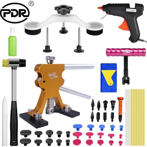 GLCC Kit PDR Tool Paintless Dent Repair Auto Dent Puller Suction Cup Car Body Dent Damage Repair Hand Tool Pulling Bridge Hammer