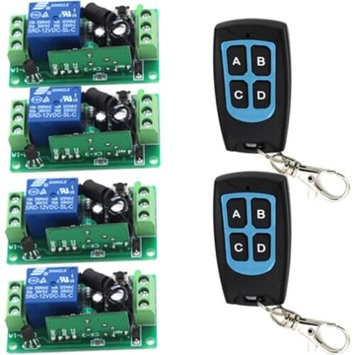 Newest DC 9v 12v 24v 10A Relay 1CH wireless RF Remote Control Switch Metal Transmitter + Receiver 315Mhz 433Mhz