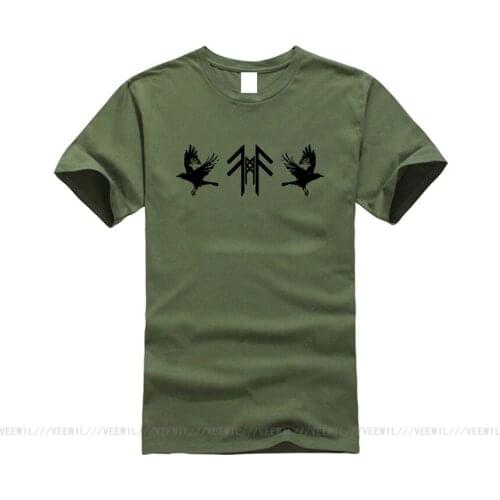 New Arrival T Shirt Men Brand Clothing Fashion Printed Short NORSE RAVEN Hugin Und Munin Walhalla Raben T Shirt Bodybuilding