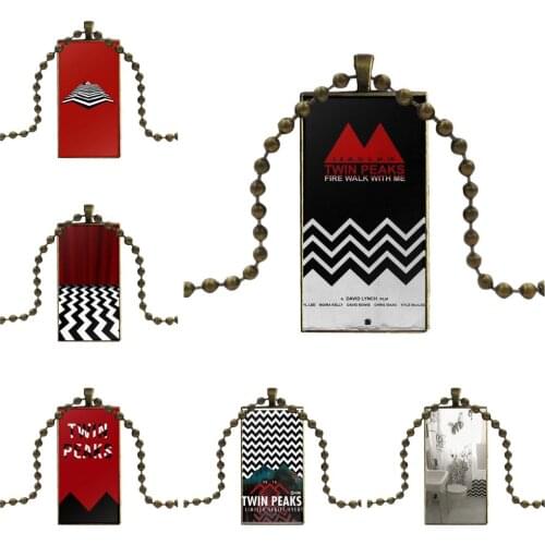 Necklace Fashion Long Chain With Rectangle Necklace Jewelry For Lovers Best Friendship Tv Red Welcome To Twin Peaks