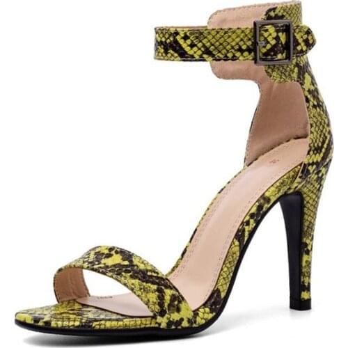 Practice Women Latin Dance Shoes Green Snake Latin Salsa Ballroom Dancing Shoe 10cm High Heel Club Salsa Party Dance Shoes Women