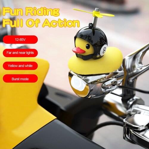 Cool Motorcycle LED Headlight Spot Light With broken wind Yellow Duck with Helmet High Low Beam Light Lamp Bulb Auxiliary Light