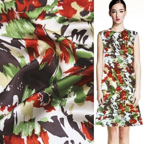 Graffiti pattern 100% pure silk satin fabric,silk Charmeuse fabric 16momme 110cm,SSC162