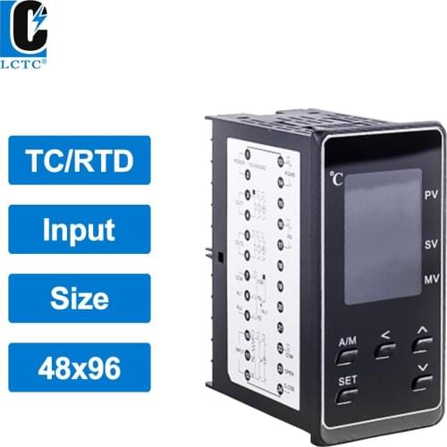 TC/RTD input SSR/Relay/4-20mA output 48x96mm 50 segments programmable ramp soak LCD intelligent pid temperature controller