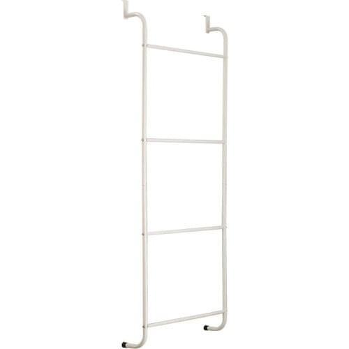 Free Punch Hanging Towel Rack Multifunctional Metal 4 Layers Trapezoidal Door Bathroom White Hanger Home Furniture Storage Shelf