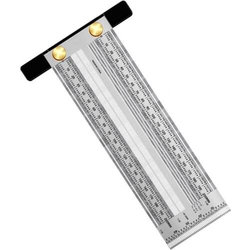Woodworking High-Precision Scale Ruler200-400m T-Type Hole Ruler Stainless Brass Scribing Mark Line Gauge Joinery Measuring Tool