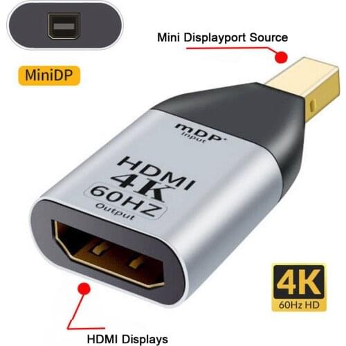 Xiwai 4K@60hz DP DisplayPort Source Input Male to HDMI Sink Output Female Displays Ultra HD Converter Adapter for Laptop HDTV