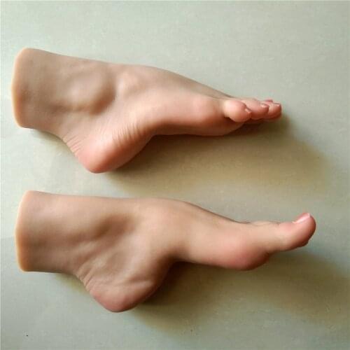 1 pair sex girls feet tan skin model Realistic Male Masturbator Silicone Artificial Oral Sex Erotic Toy Sex Toys for Men