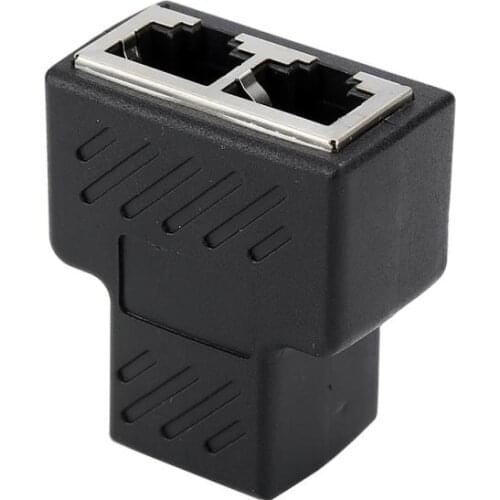 1pc 2 Ways RJ45 Ethernet LAN Network Splitter Double Adapter Ports Coupler Connector Extender Adapter Plug Connector Adapter