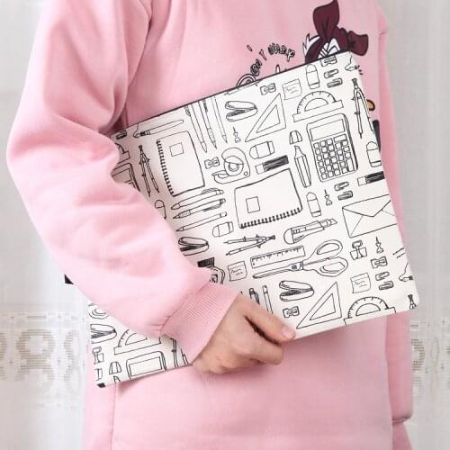 1Pcs Korea zipper multi-functional multi-layer Oxford Cloth PVC File Holder Stationery Document Bag School Supply Free Shipping