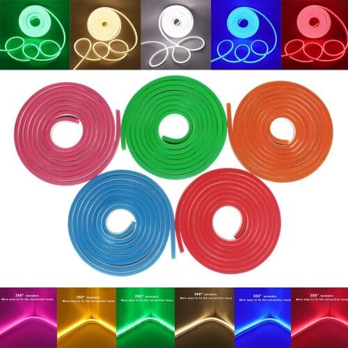 DC12V LED Strip Neon Light 2835 120Leds/M Neon Ribbon Outdoor Flexible Neon SIgn 0.5m 1m 2m 3m 4m 5m Waterproof Neon Tape Rope