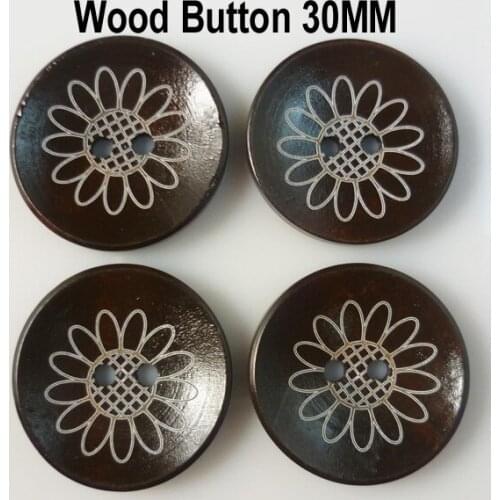 20PCS 30MM Deep coffee wooden carving anchor buttons coat sunflower button garment boots sewing MCB-158h