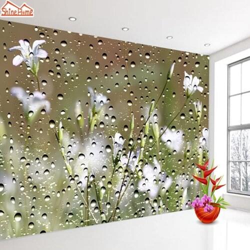 Custom 3D Floral Water Mural Wallpaper Walls Paper Home Decor Background Wall Murals Non-woven Wallpapers for Living Room Rolls