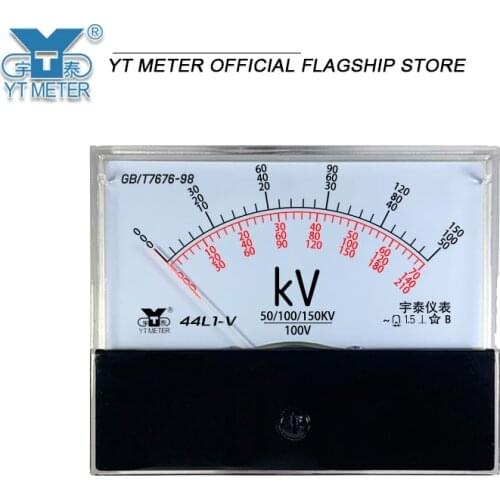 44l1 100V input analog AC voltmeter high voltage meter 3KV 6kV 10kV 20kV 50kV 70kv 100kV cannot directly use 80 * 100mm multi ra
