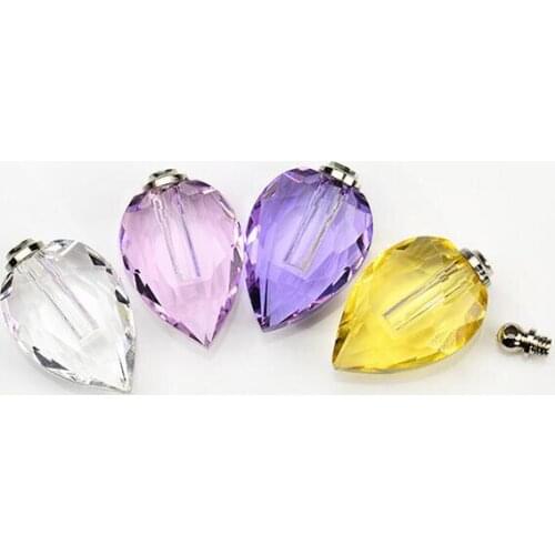 5pcs Tear Drop Perfume Oil Name on rice Essential Oil Vial Pendant Fragrance glass jewelry necklace pendants diy gift