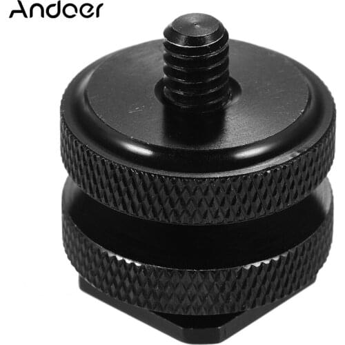 Double Nut Flash Speedlite Mount Adapter Speedlite Accessory 1/4" Thread Screw Hot Shoe Mount Adapter Photography Accessory