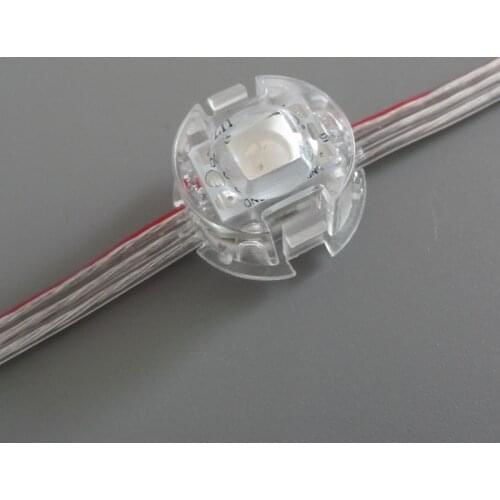 Addressable 20mm diameter 50pcs DC5V WS2811 5050 SMD pixel module;IP68 rated;transparent wire;with flat covered the led