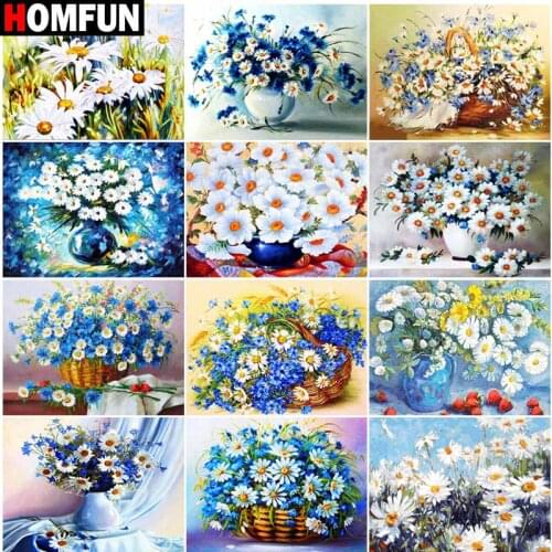 HOMFUN Full Square/Round Drill 5D DIY Diamond Painting "Bouquet landscape" Embroidery Cross Stitch 5D Home Decor Gift