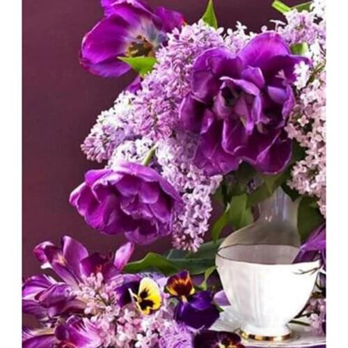 5D DIY Diamond Painting Flower Painting Flower Potted Plant Picture Square Round Diamond Cross Stitch Home Decoration WG2883