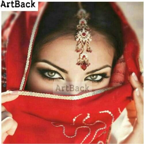 Diamond painting woman portrait full square icon diamond mosaic religion female full drill round diamond embroidery masked woman