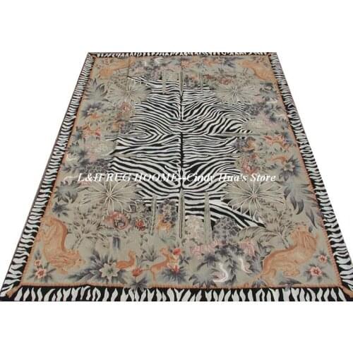 Free shipping 9'x12' Stunning French style aubusson rugs for home decoration classical black colors