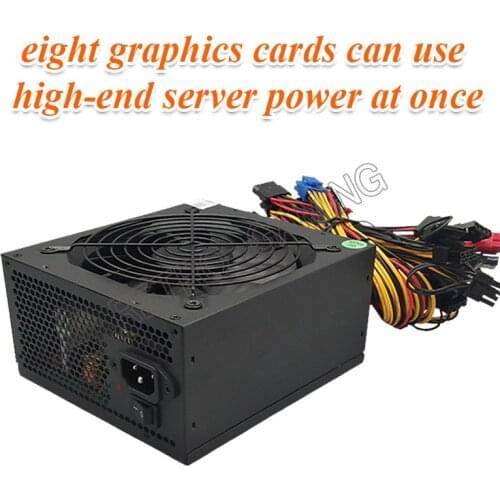 2000W Rated Miner Power Supply 95% High Efficiency AC 180-260V ATX Mining Bitcoin ETH Support 8 CPU Card Max Ethereum miner