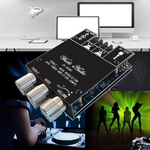 ZK-502MT TPA3116D2 Digital Power Amplifier Board Dual Channel 50Wx2 DC12-24V High-Power Assembled Home Speaker Module